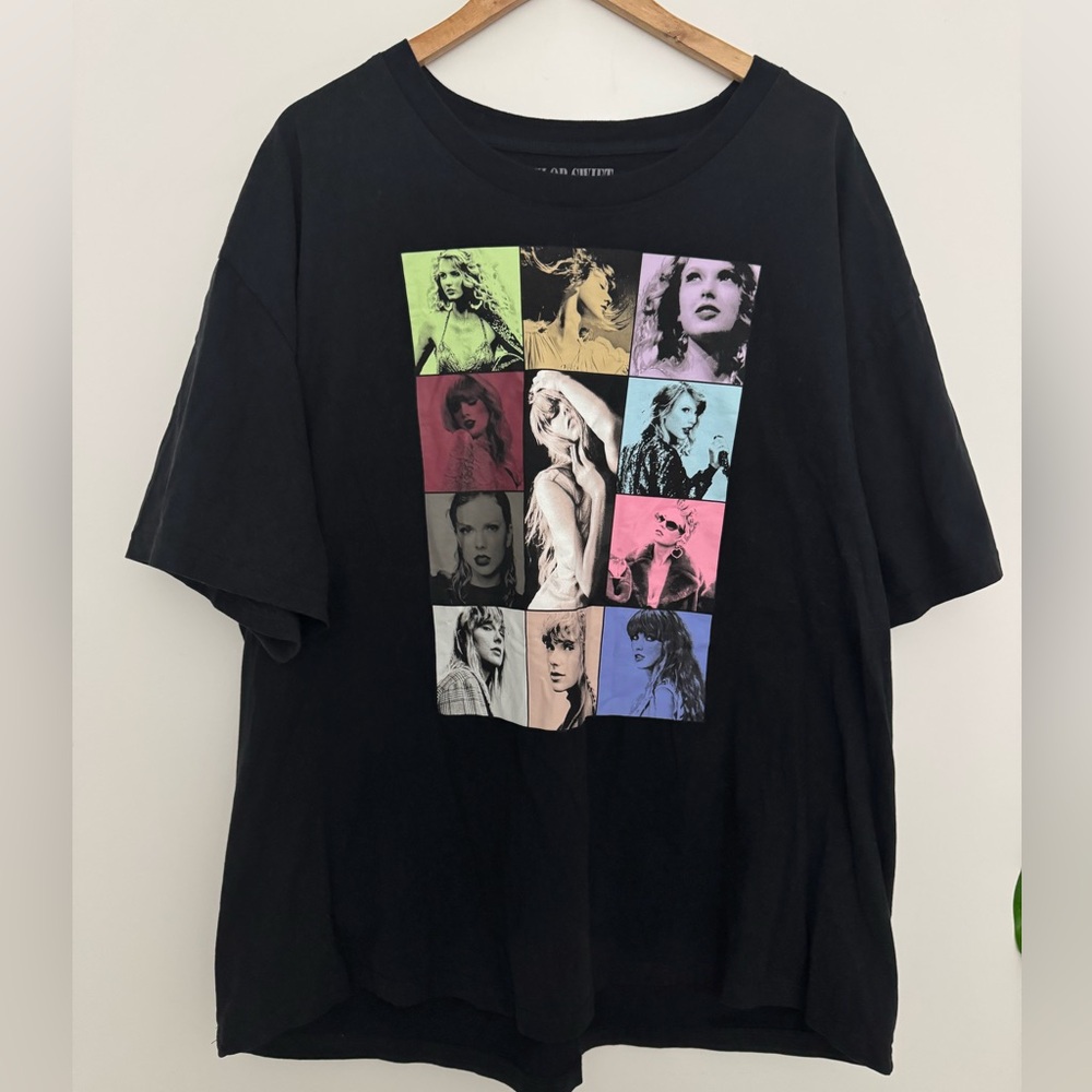 Taylor Swift Eras tour Multicolor‎ Graphic Black Tee